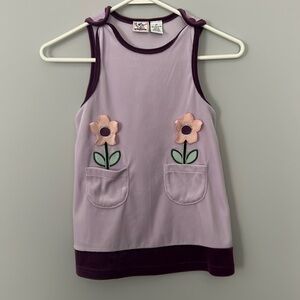 Butterscotch Sleeveless Velour Dress with Flowers in Size 2T